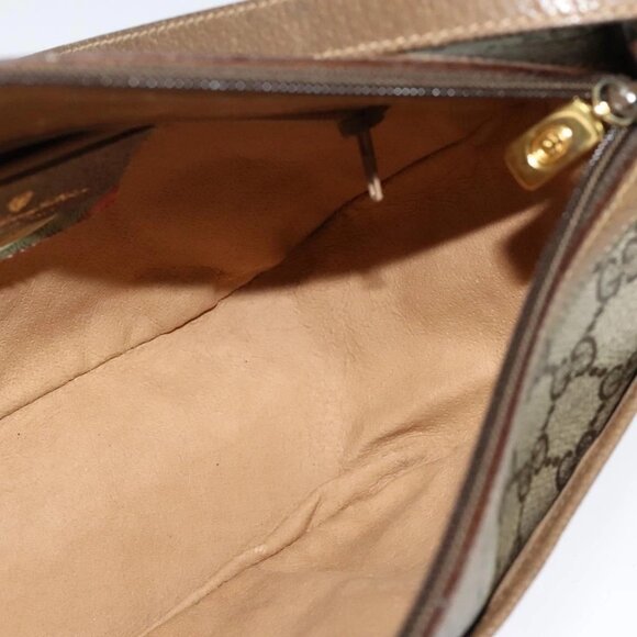 GUCCI GG Supreme Web Sherry Line Shoulder Bag PVC Beige 56 02 032 Auth BA2084 - Picture 12 of 16